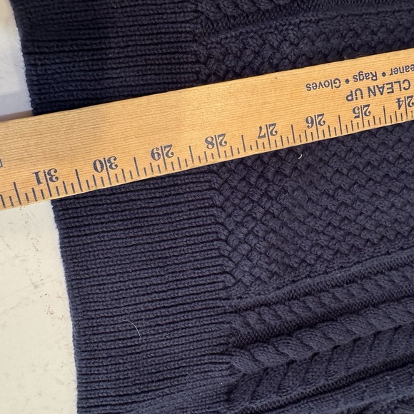 Chaps Sweater Mens 3XB Blue Golf Quarter Zip Cable Knit Fisherman 100% Cotton - Picture 8 of 12